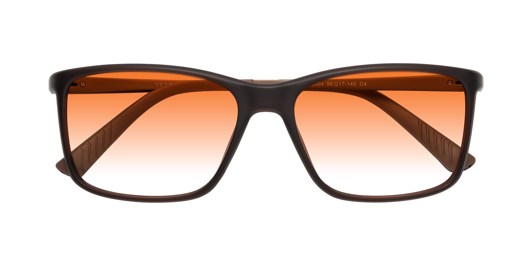 Folded Front of 9004 in Coffee with Orange Gradient Lenses