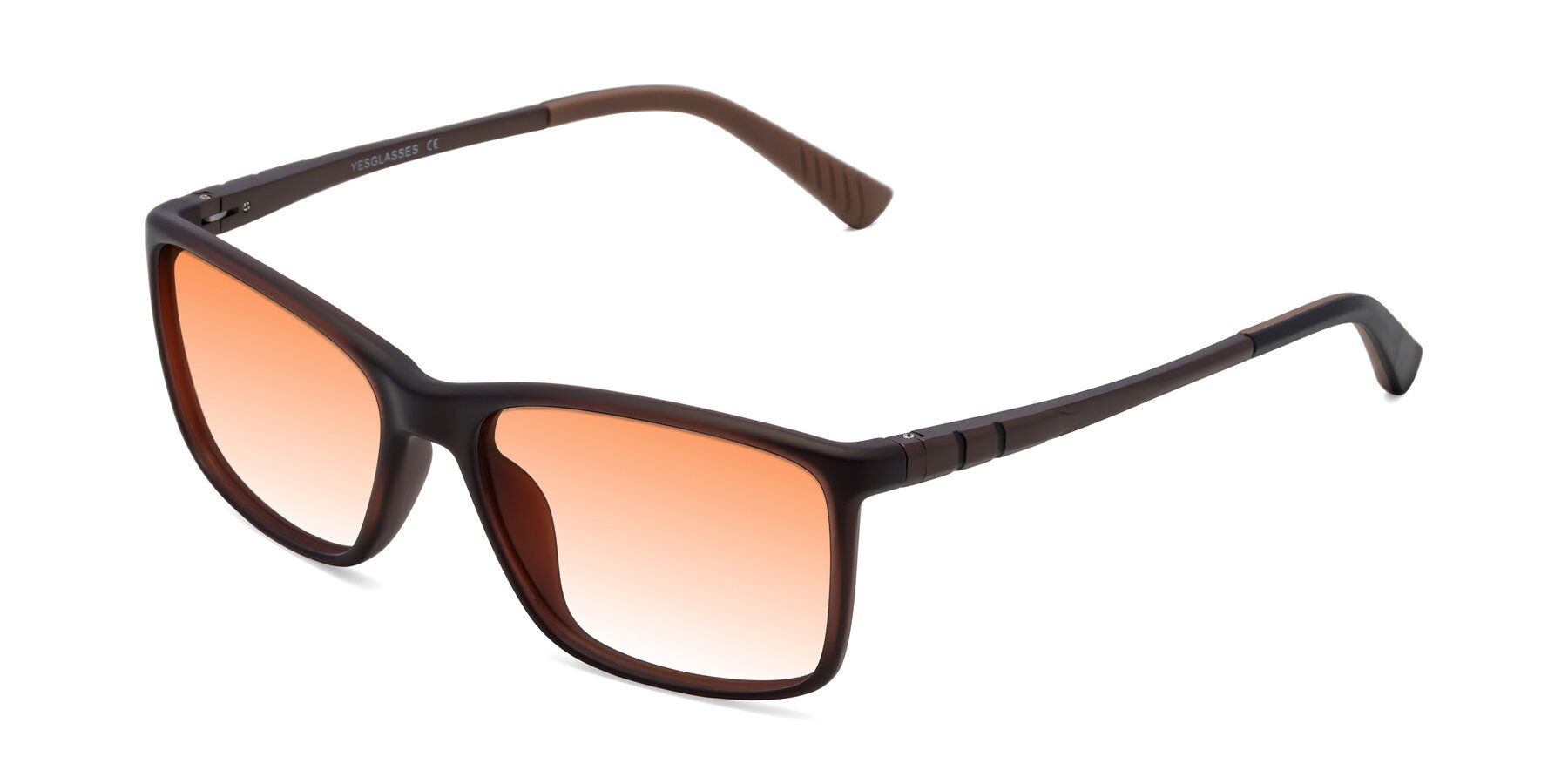 Angle of 9004 in Coffee with Orange Gradient Lenses