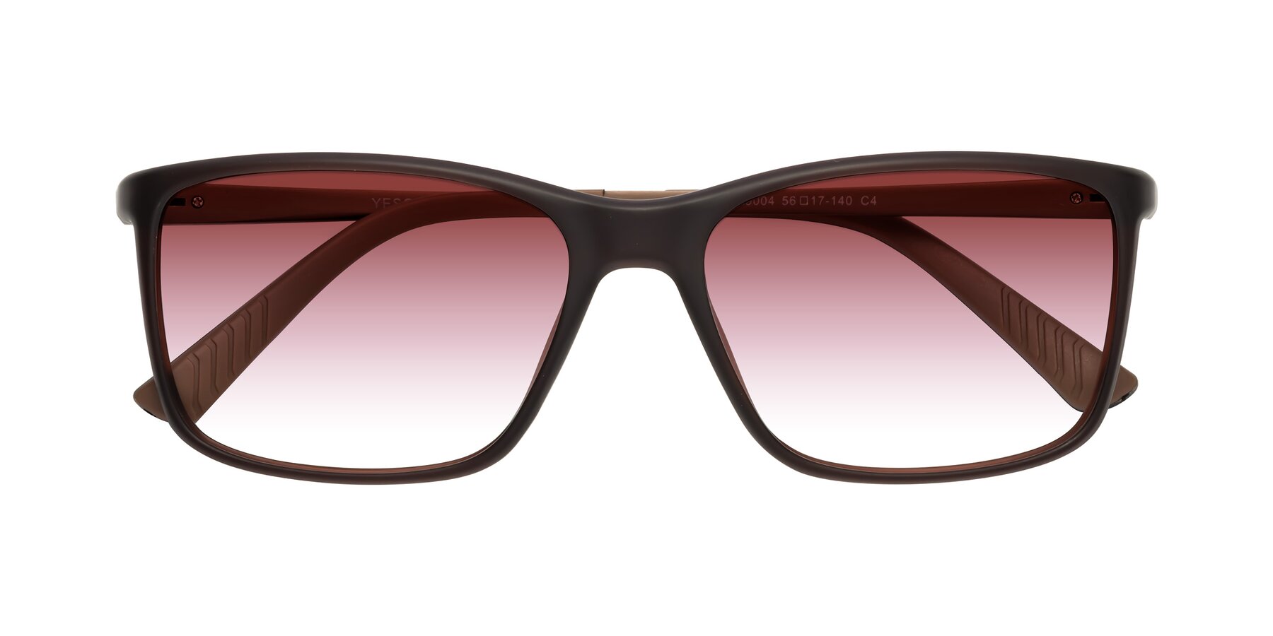 Folded Front of 9004 in Coffee with Garnet Gradient Lenses