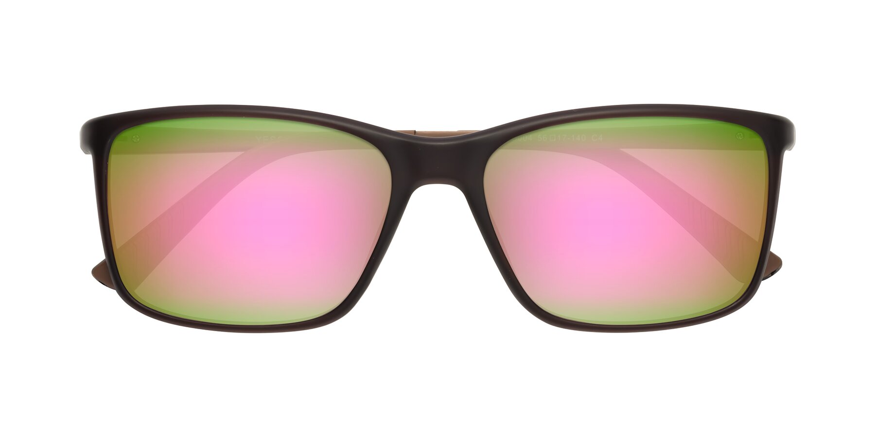 Folded Front of 9004 in Coffee with Pink Mirrored Lenses