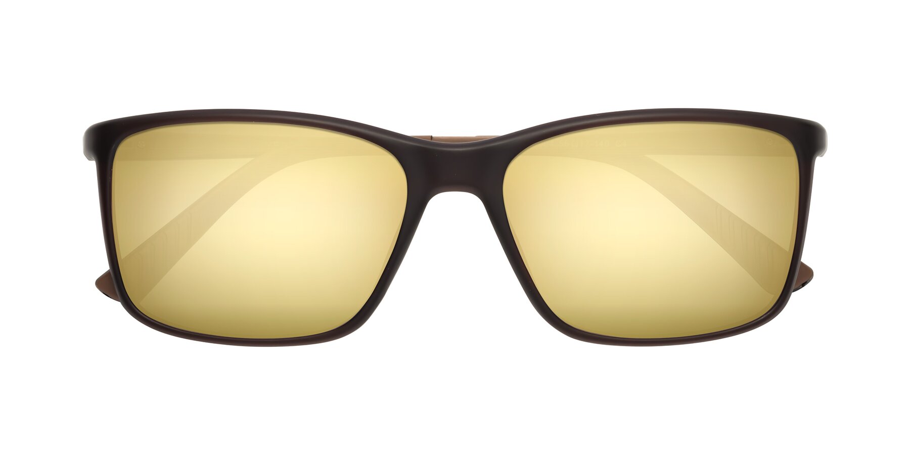 Folded Front of 9004 in Coffee with Gold Mirrored Lenses