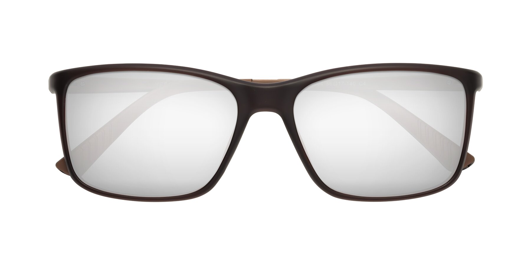 Folded Front of 9004 in Coffee with Silver Mirrored Lenses