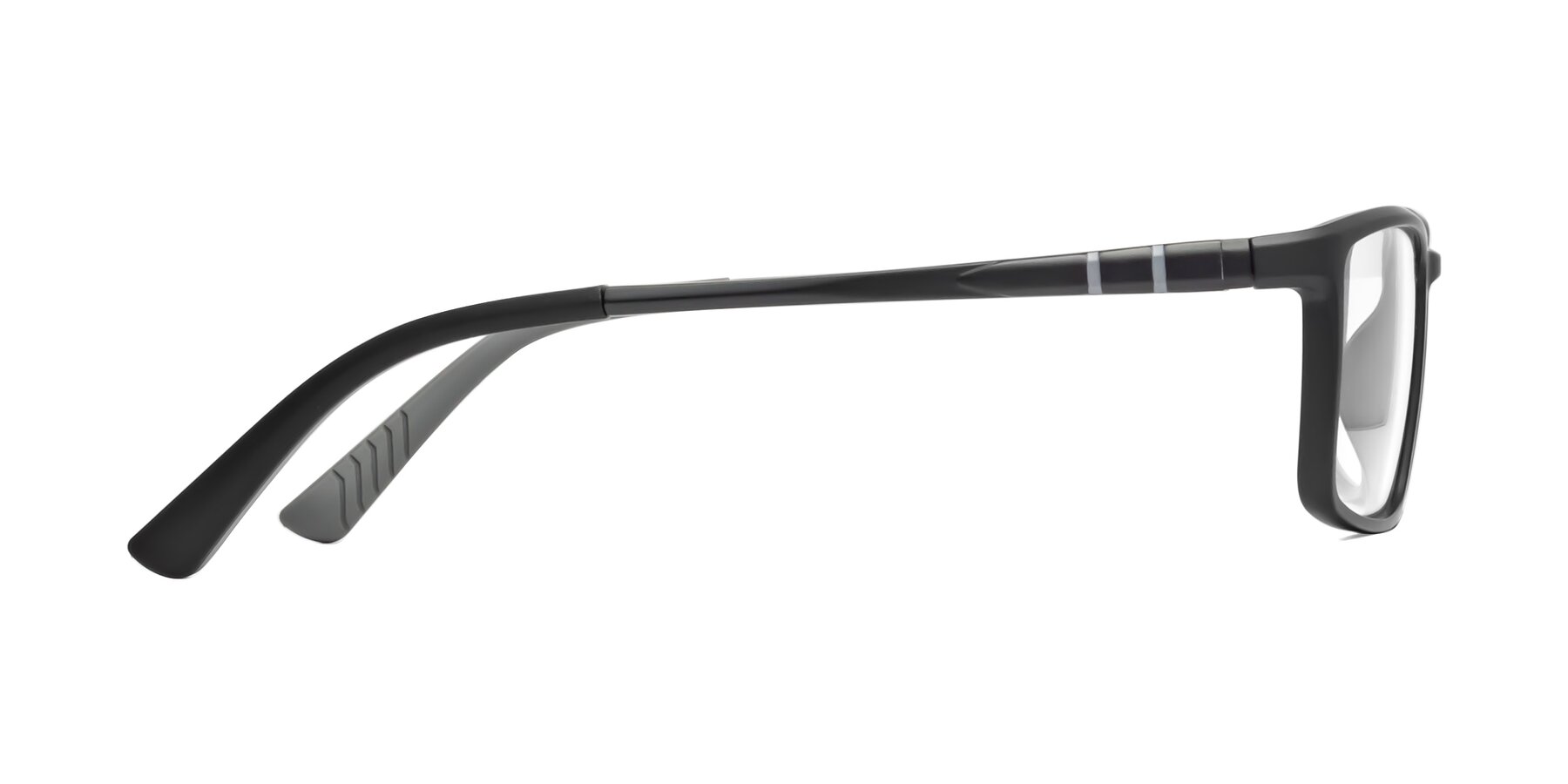Side of 9001 in Matte Black with Clear Eyeglass Lenses