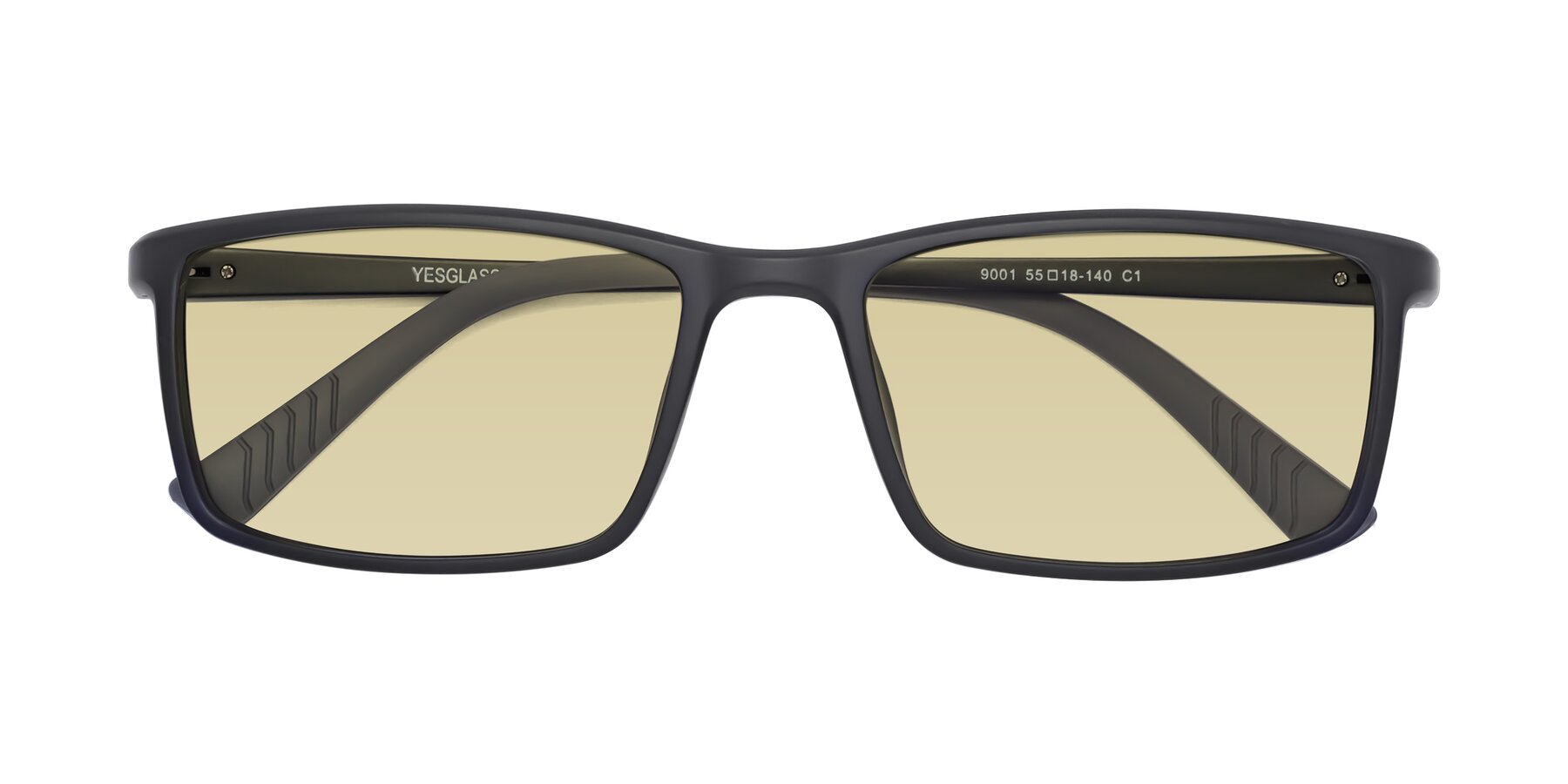 Folded Front of 9001 in Matte Black with Light Champagne Tinted Lenses