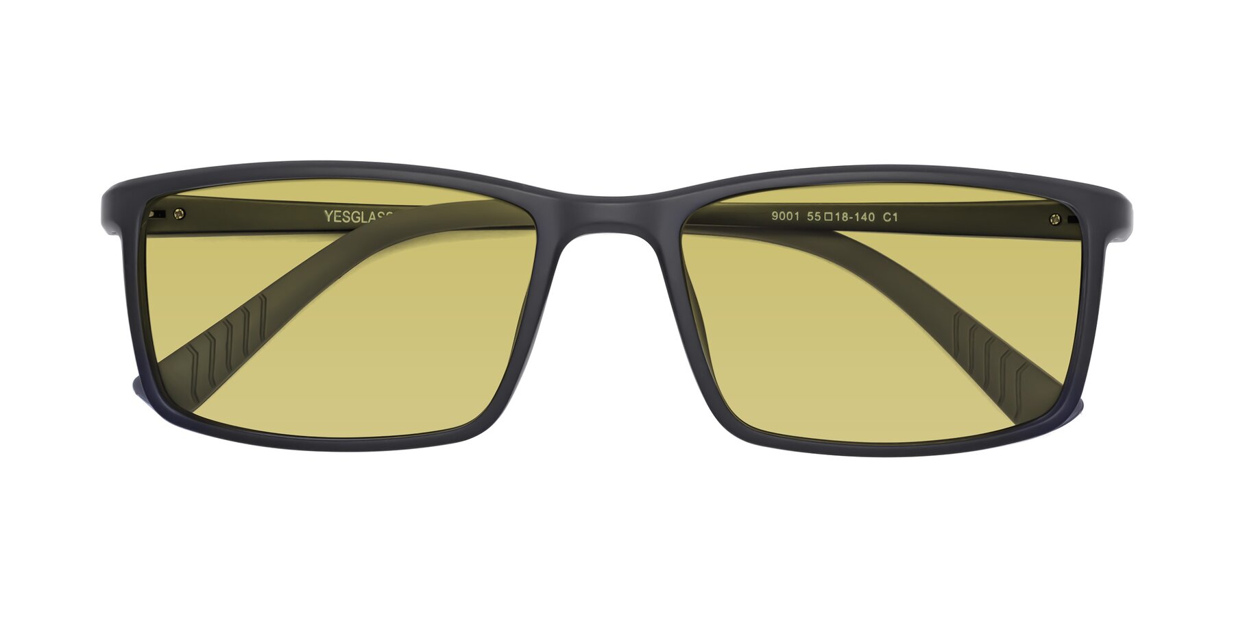 Folded Front of 9001 in Matte Black with Medium Champagne Tinted Lenses