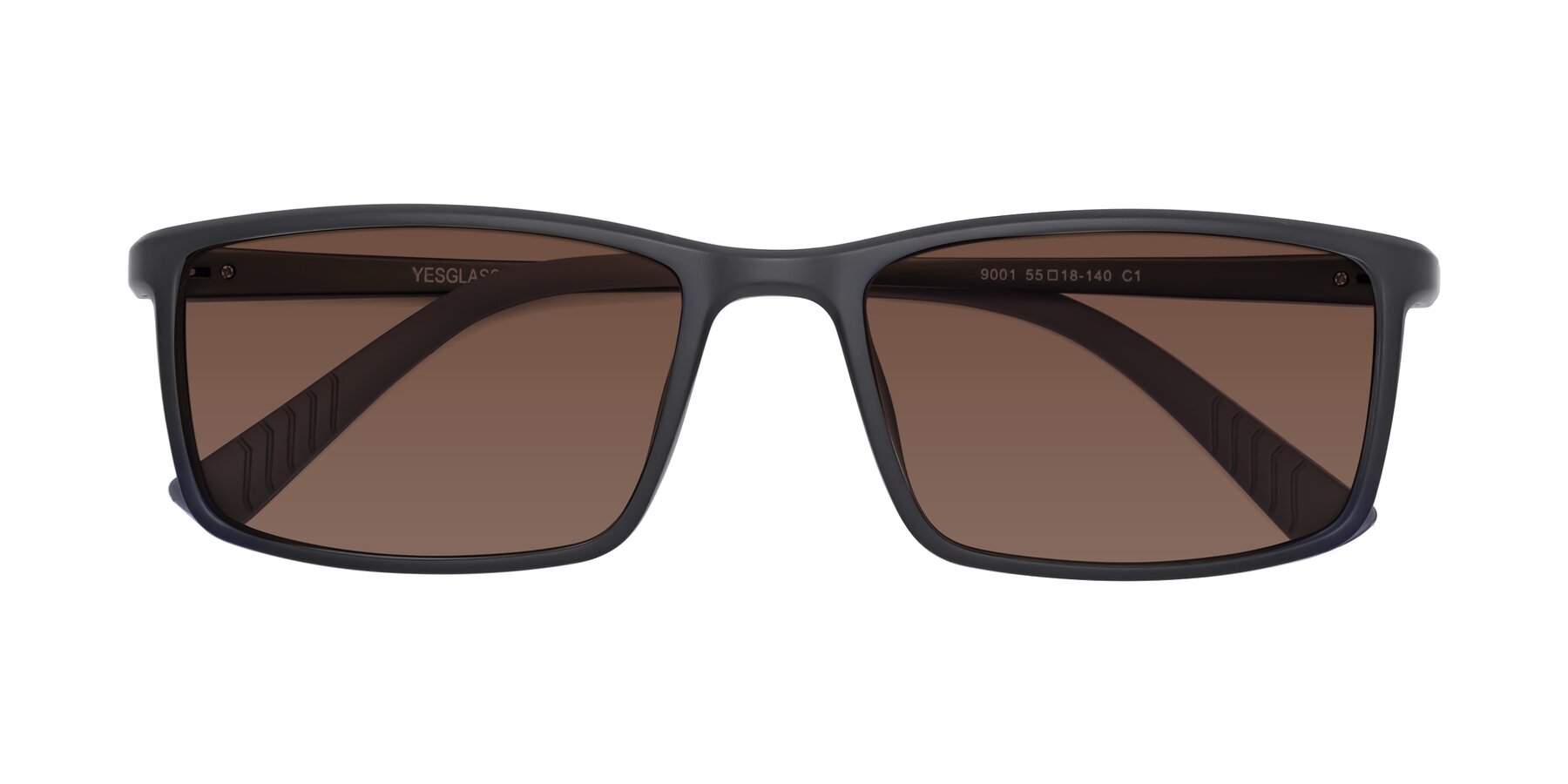 Folded Front of 9001 in Matte Black with Brown Tinted Lenses