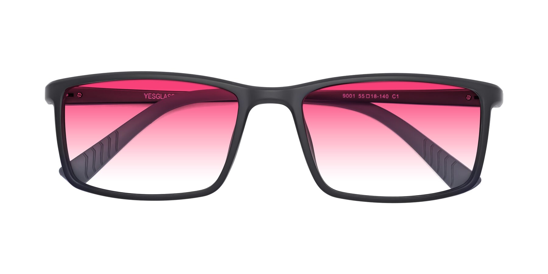 Folded Front of 9001 in Matte Black with Pink Gradient Lenses