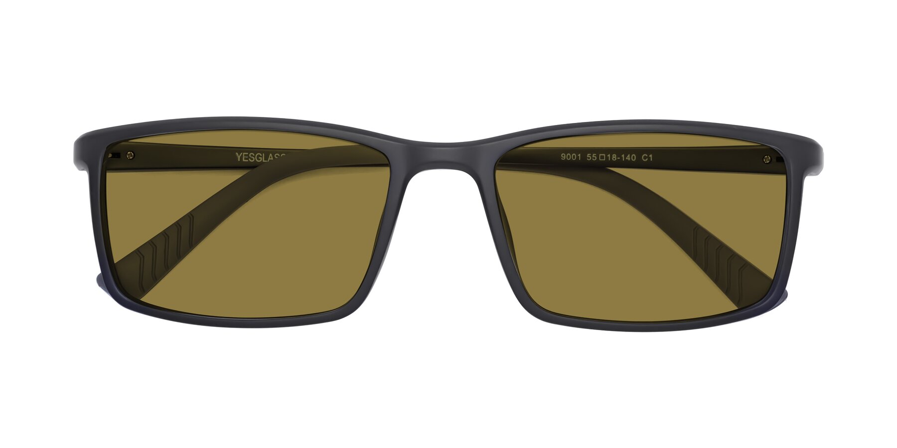Folded Front of 9001 in Matte Black with Brown Polarized Lenses