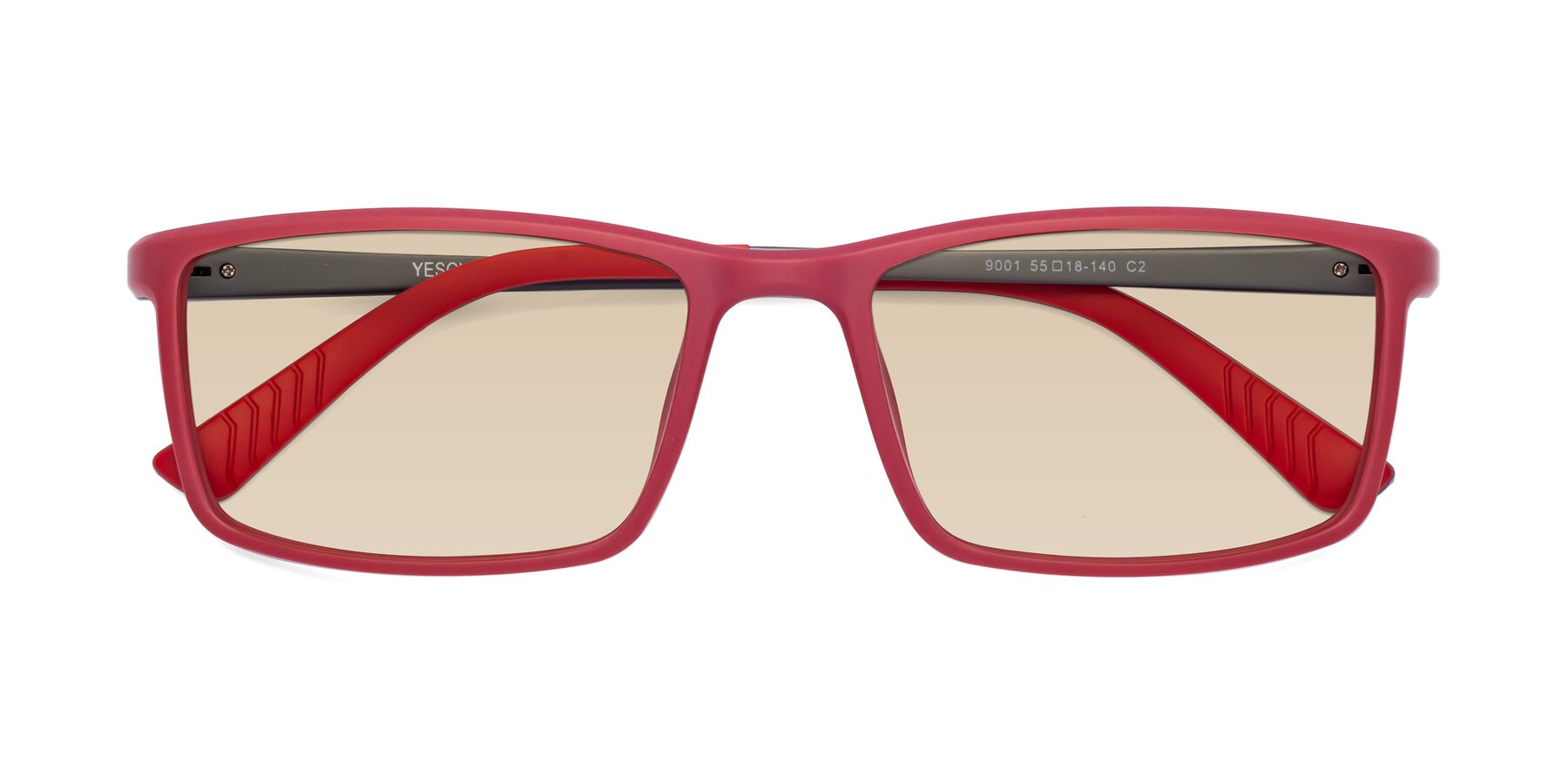 Folded Front of 9001 in Red with Light Brown Tinted Lenses