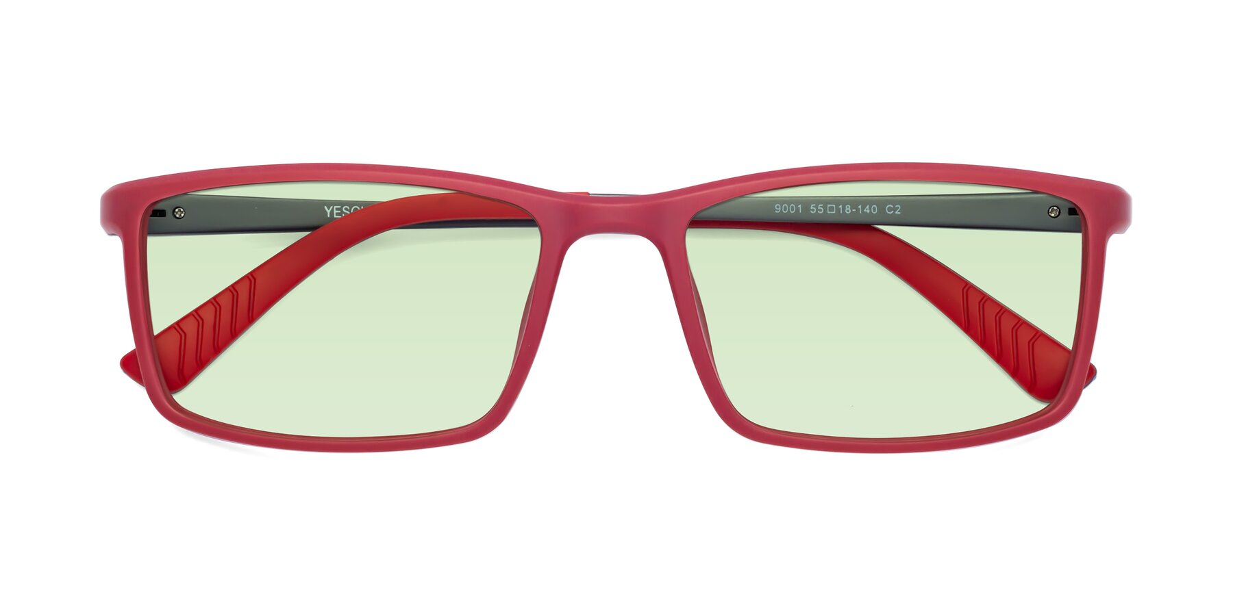 Folded Front of 9001 in Red with Light Green Tinted Lenses