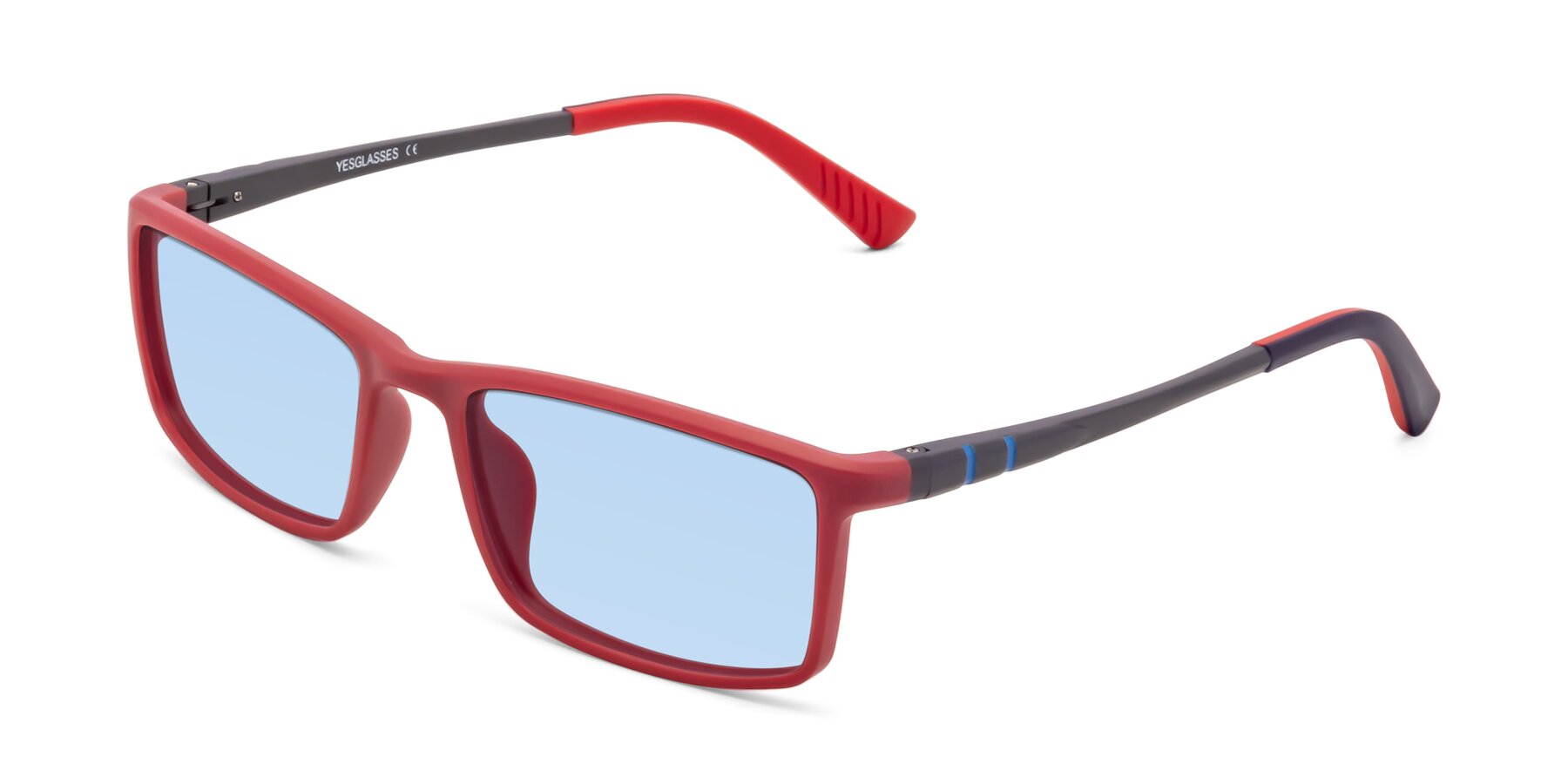 Angle of 9001 in Red with Light Blue Tinted Lenses