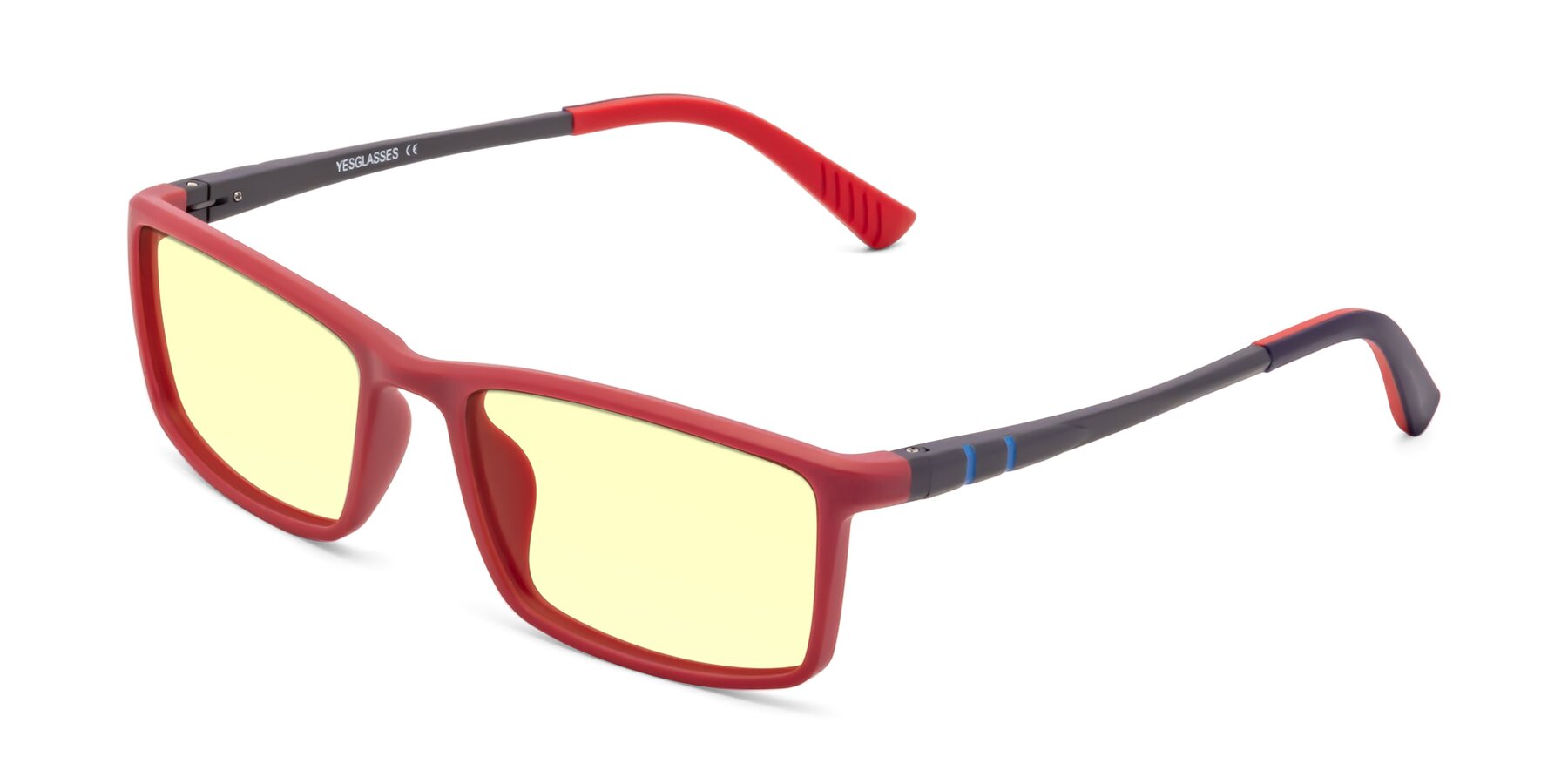 Angle of 9001 in Red with Light Yellow Tinted Lenses