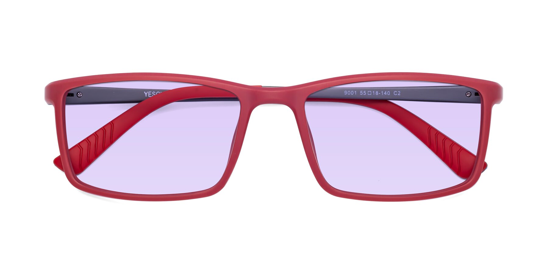 Folded Front of 9001 in Red with Light Purple Tinted Lenses