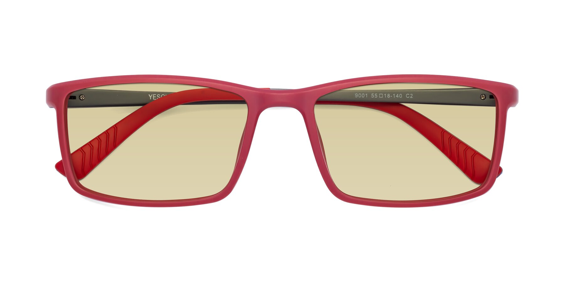 Folded Front of 9001 in Red with Light Champagne Tinted Lenses