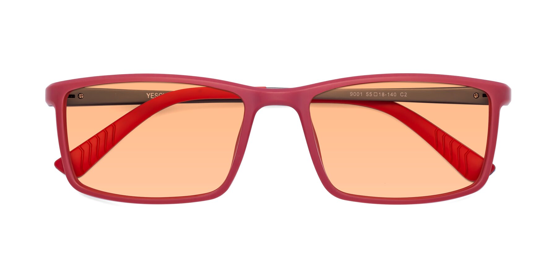 Folded Front of 9001 in Red with Light Orange Tinted Lenses