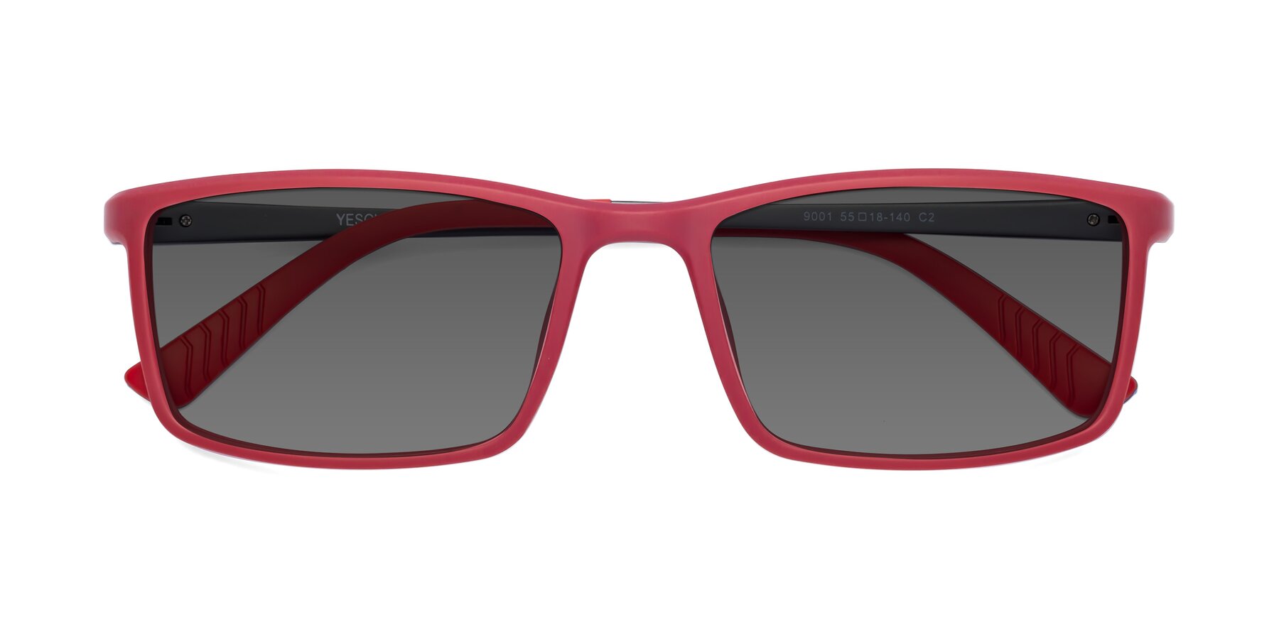 Folded Front of 9001 in Red with Medium Gray Tinted Lenses