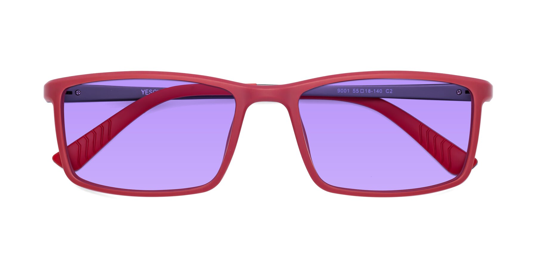 Folded Front of 9001 in Red with Medium Purple Tinted Lenses