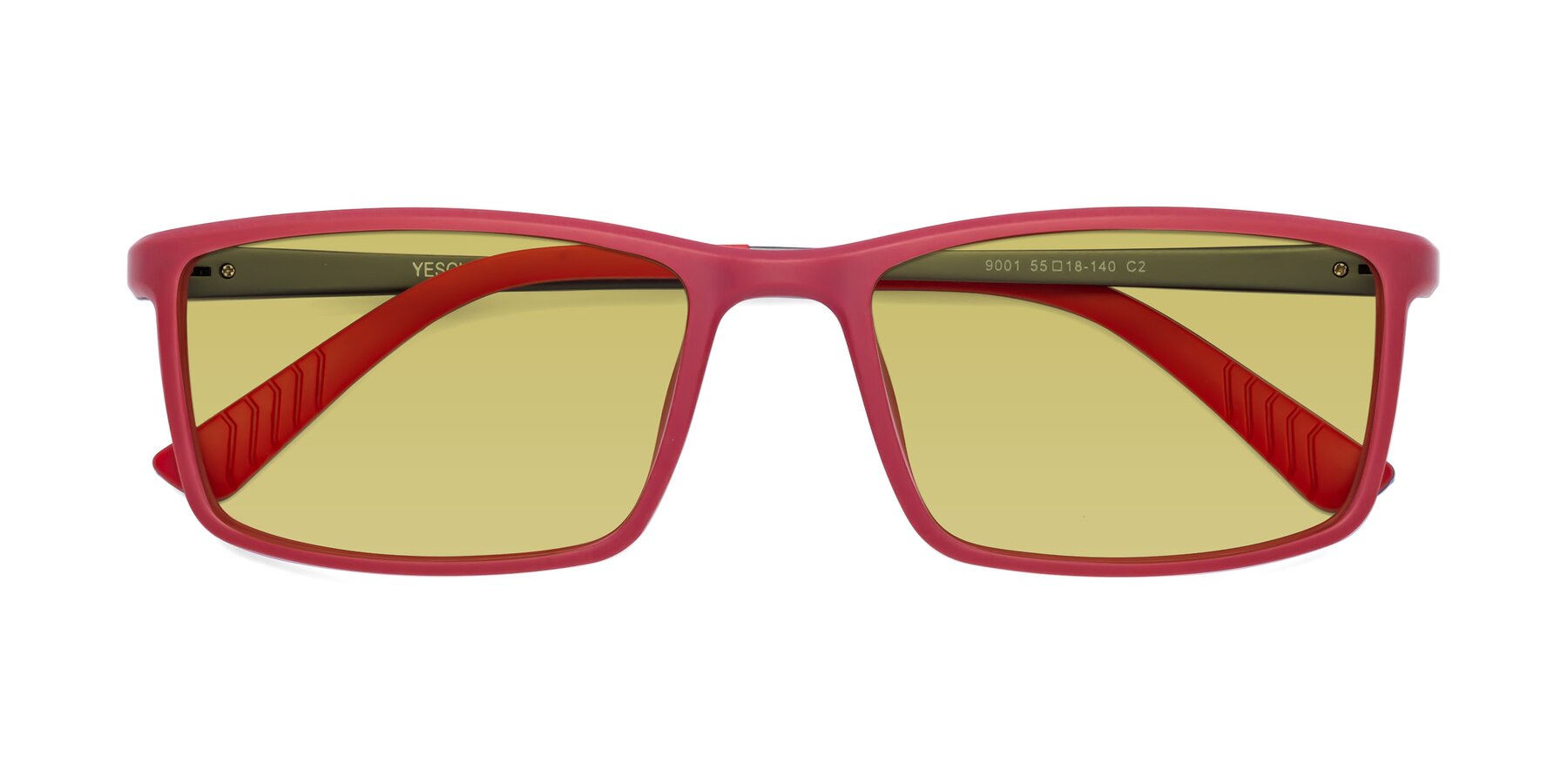 Folded Front of 9001 in Red with Medium Champagne Tinted Lenses