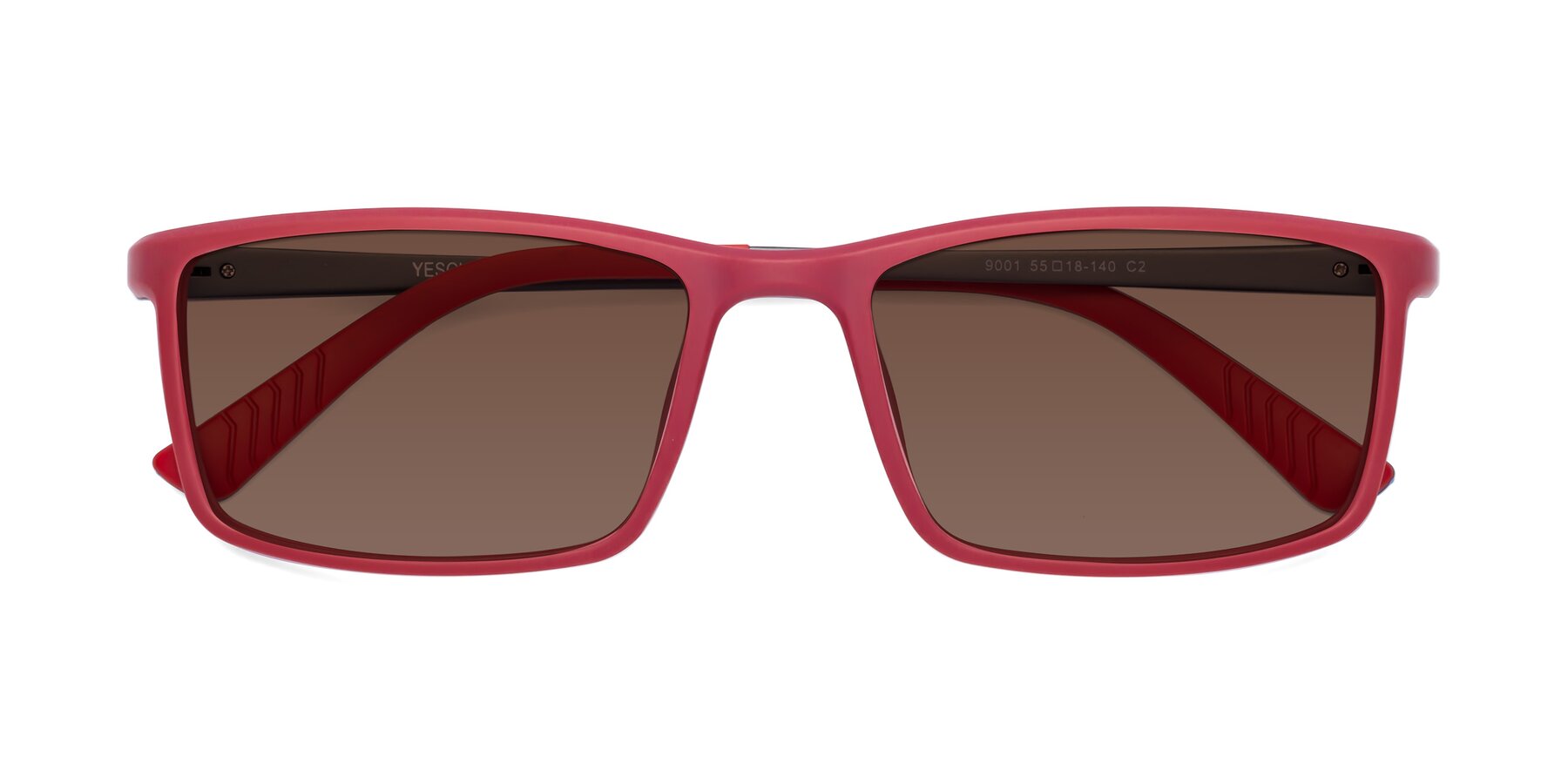 Folded Front of 9001 in Red with Brown Tinted Lenses