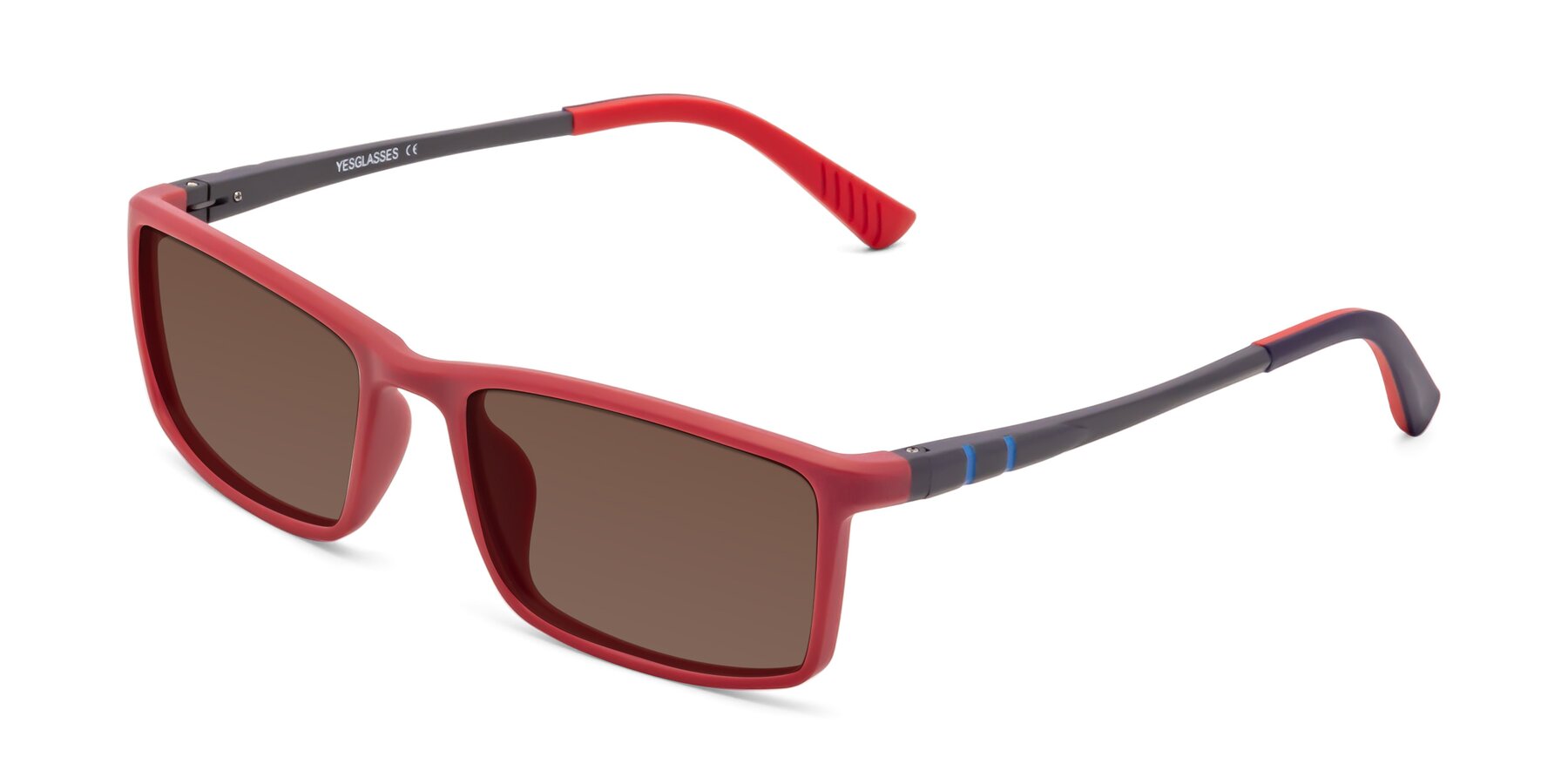Angle of 9001 in Red with Brown Tinted Lenses