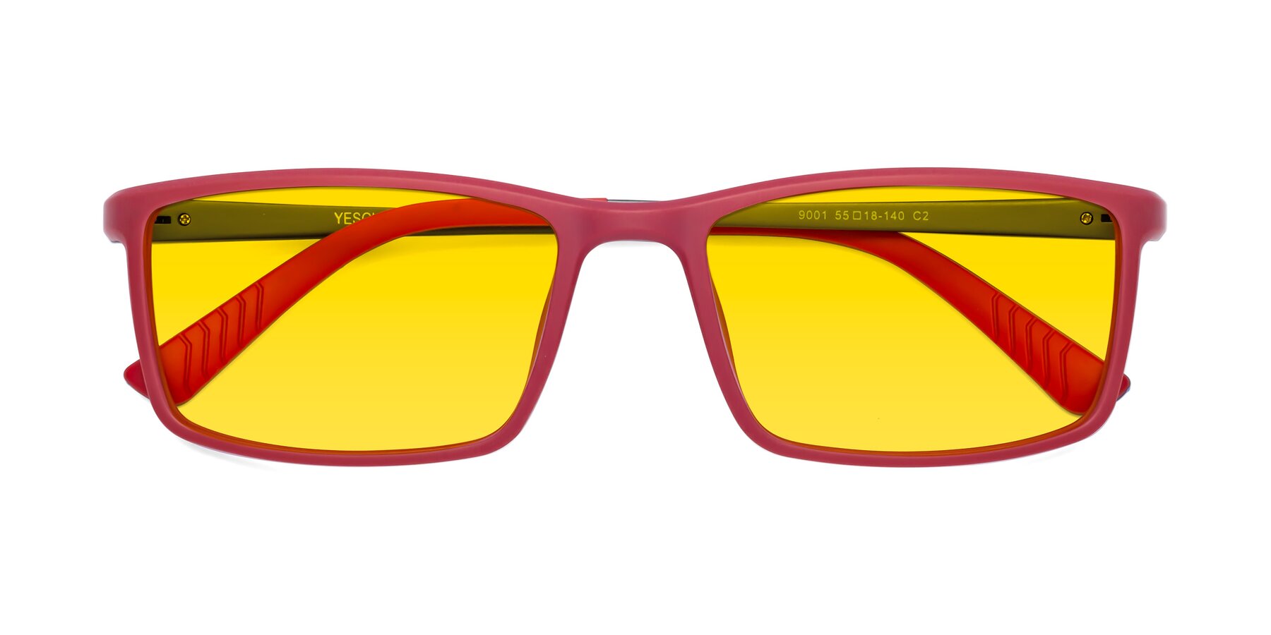 Folded Front of 9001 in Red with Yellow Tinted Lenses