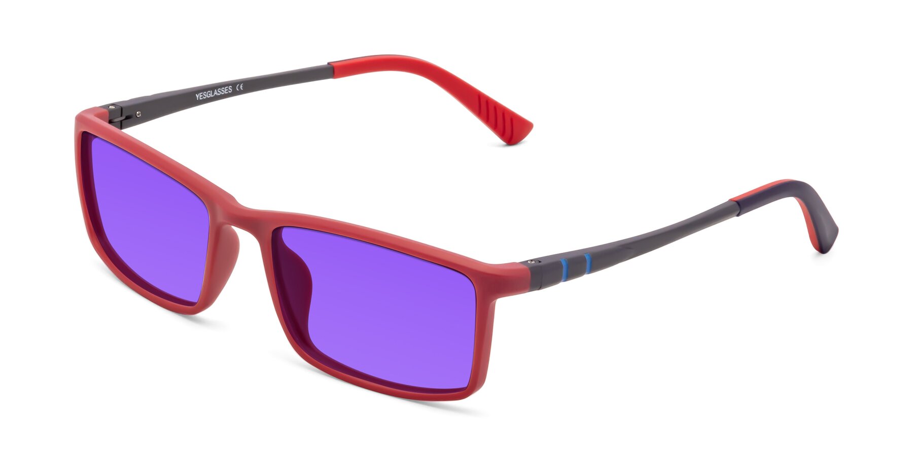 Angle of 9001 in Red with Purple Tinted Lenses