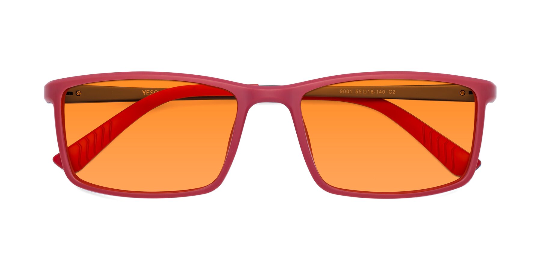 Folded Front of 9001 in Red with Orange Tinted Lenses