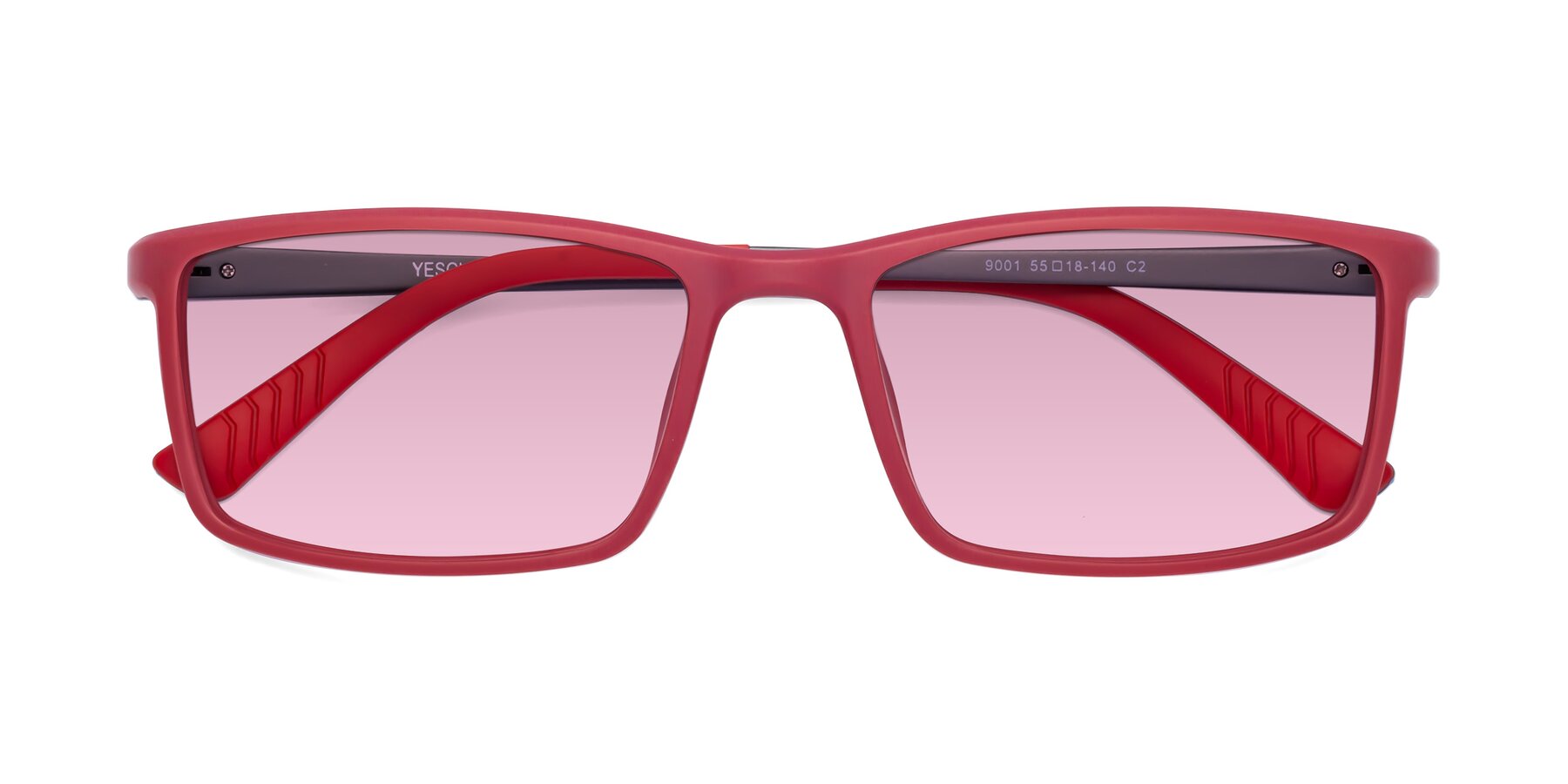 Folded Front of 9001 in Red with Light Wine Tinted Lenses