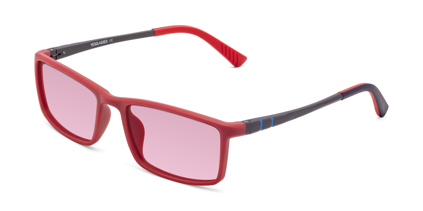 Angle of 9001 in Red with Light Wine Tinted Lenses