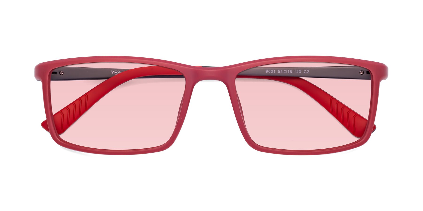 Folded Front of 9001 in Red with Light Garnet Tinted Lenses