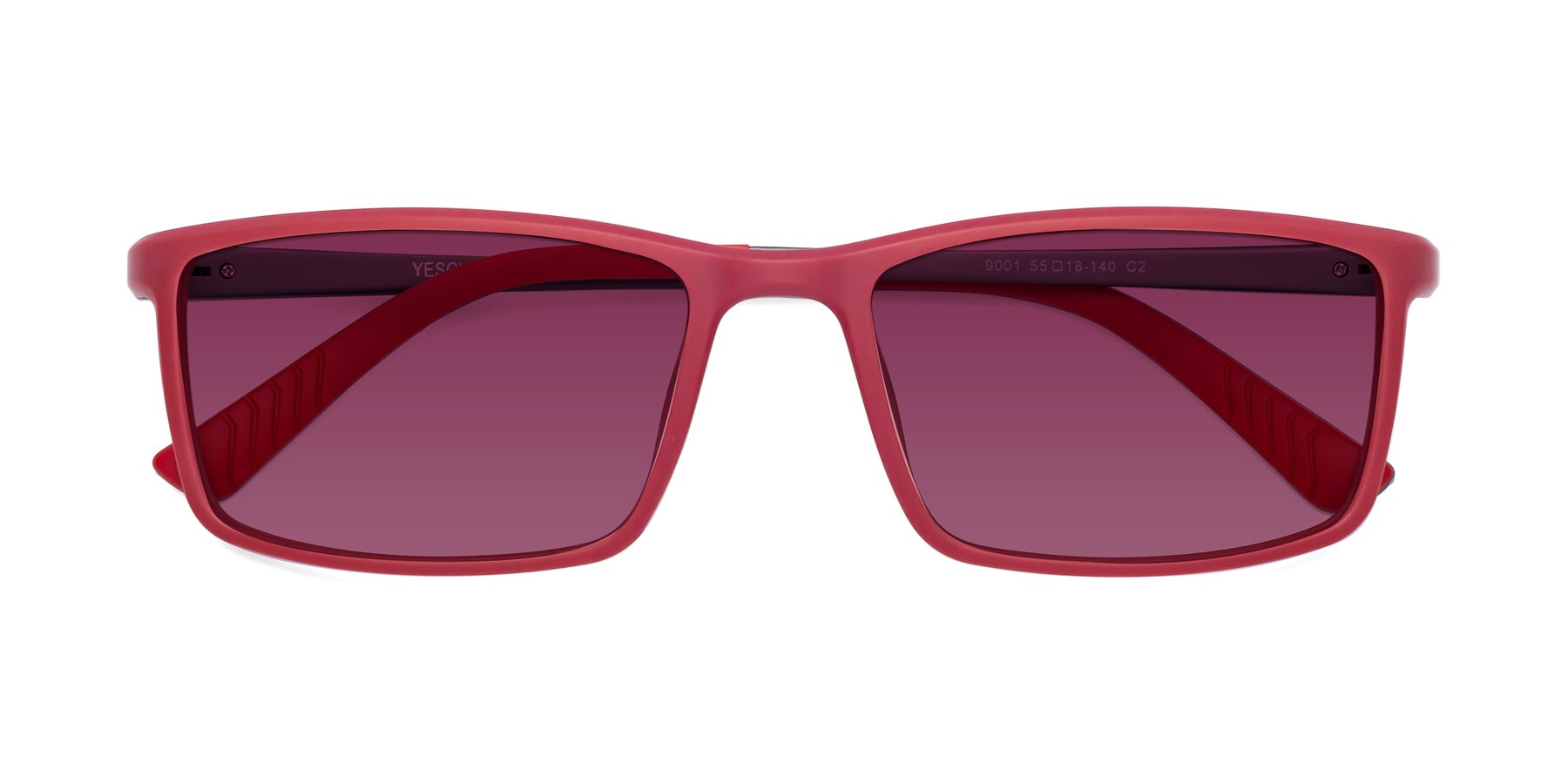 Folded Front of 9001 in Red with Wine Tinted Lenses