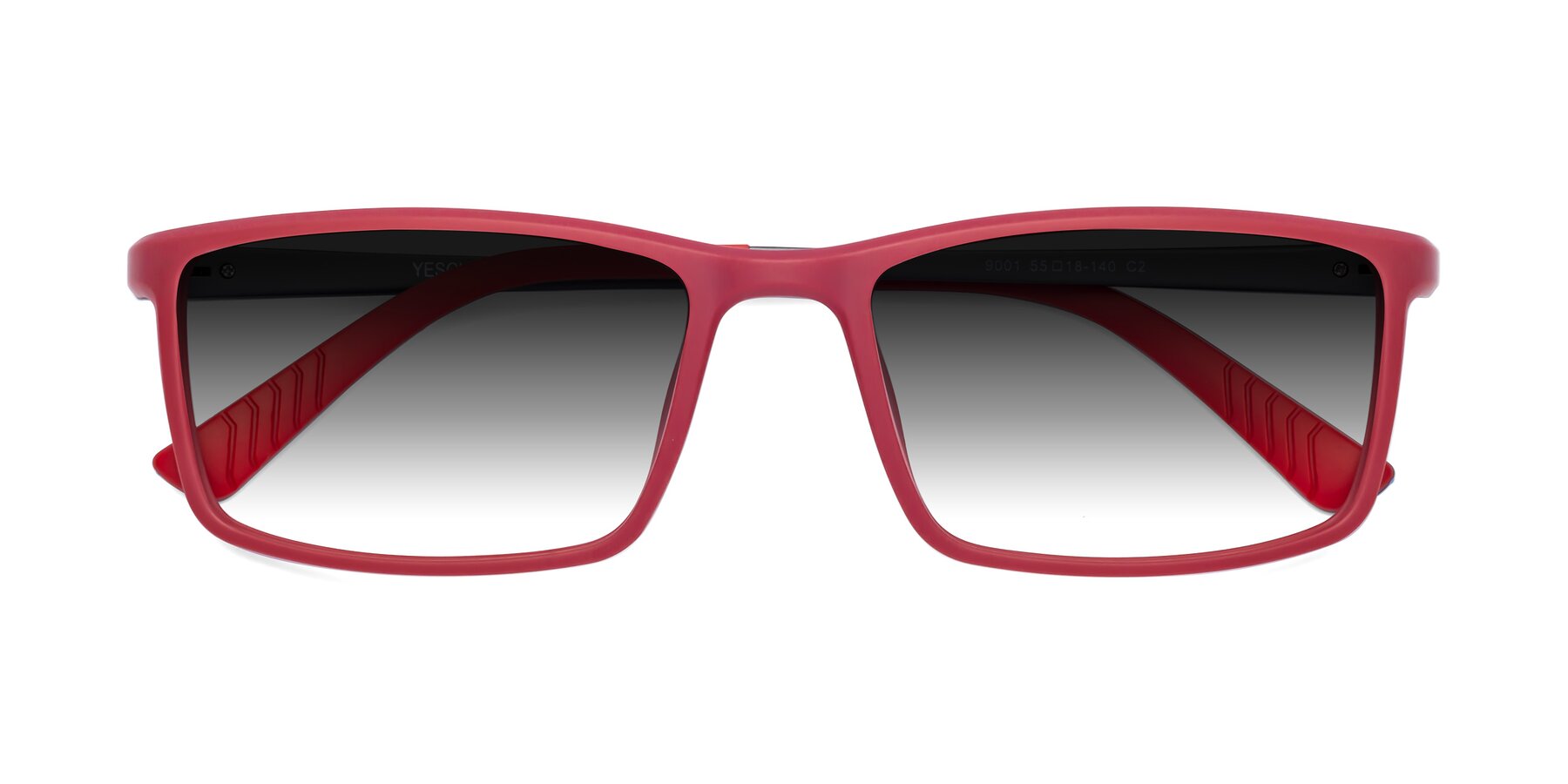 Folded Front of 9001 in Red with Gray Gradient Lenses