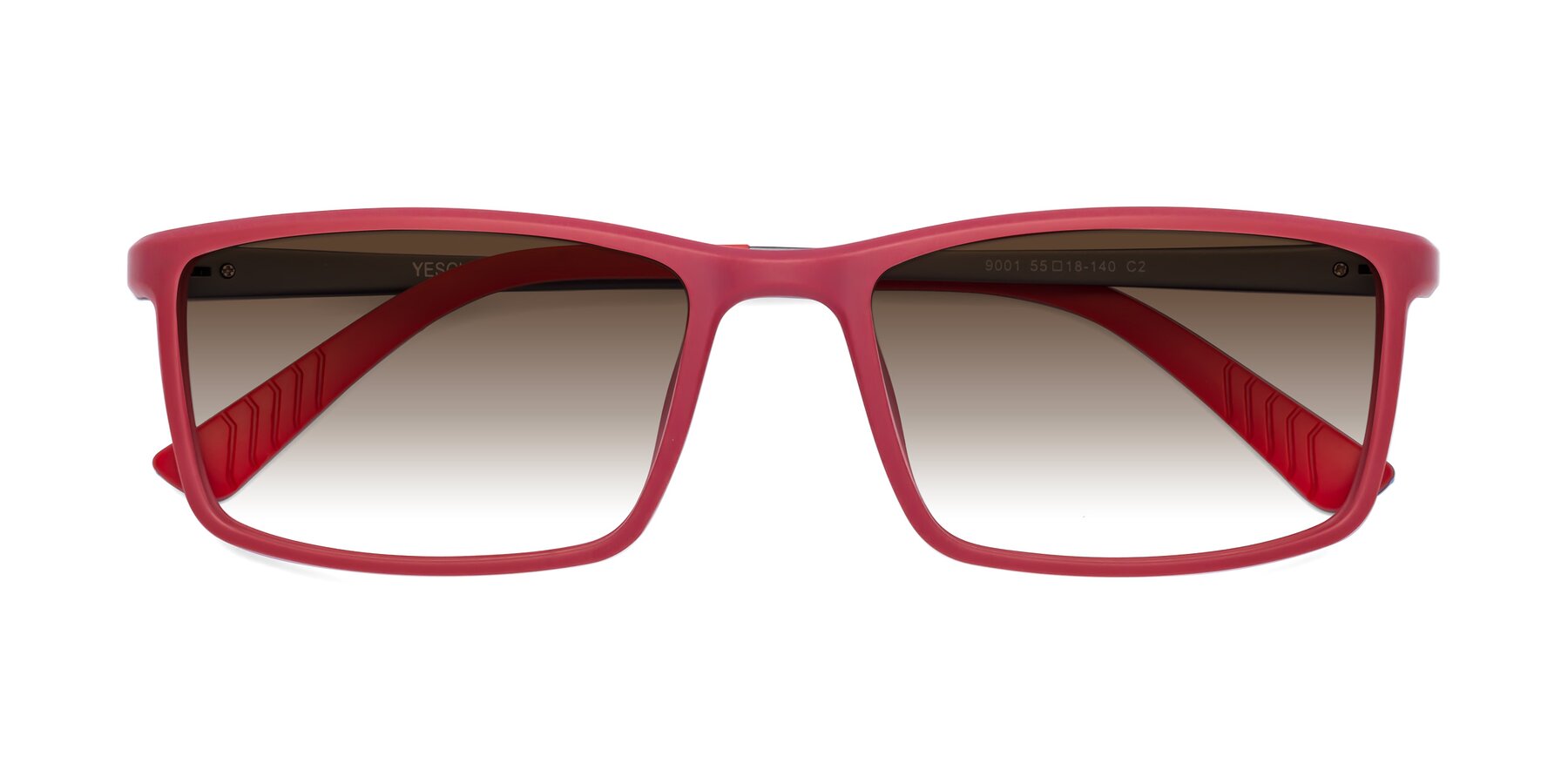 Folded Front of 9001 in Red with Brown Gradient Lenses