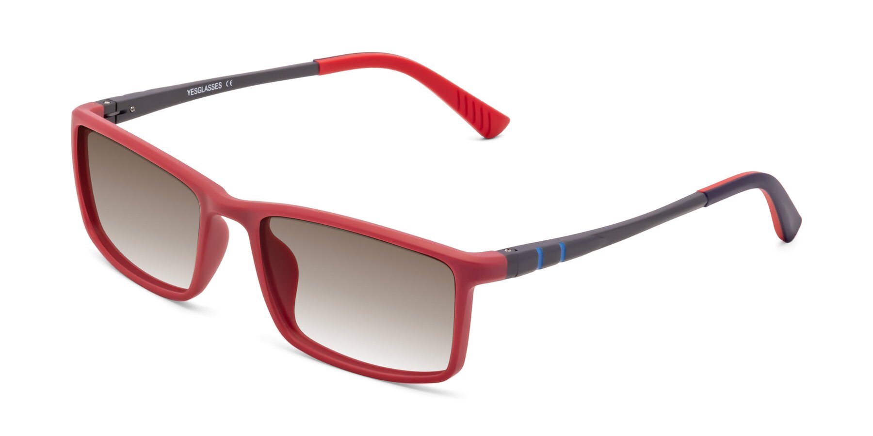 Angle of 9001 in Red with Brown Gradient Lenses