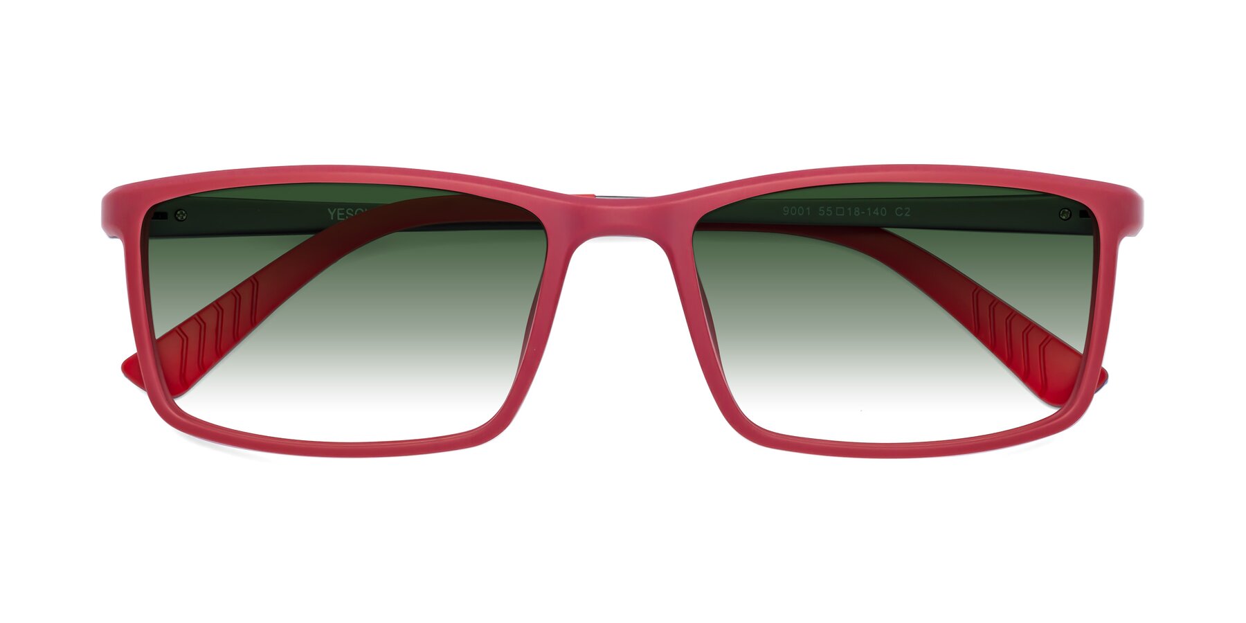 Folded Front of 9001 in Red with Green Gradient Lenses