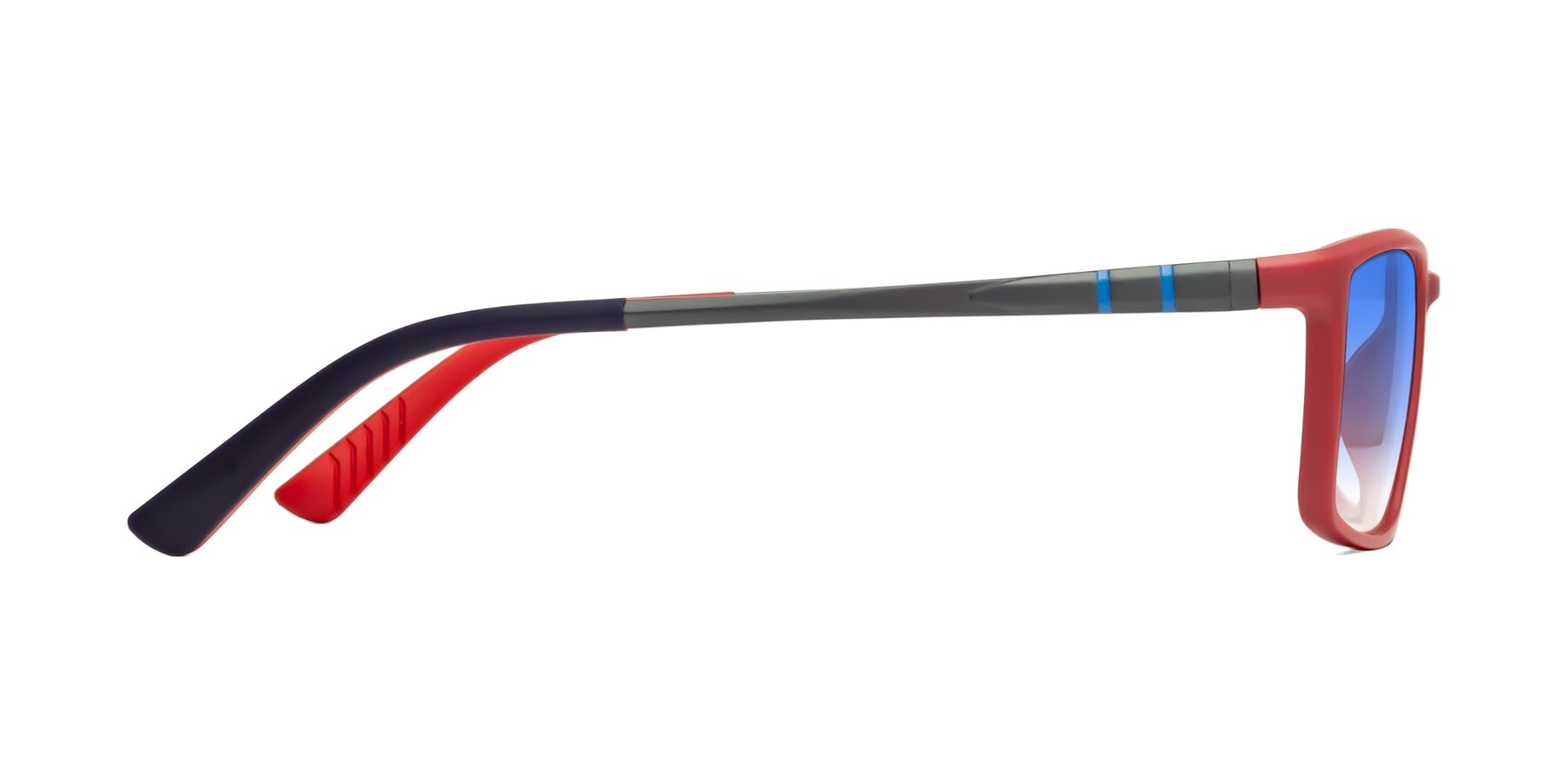 Side of 9001 in Red with Blue Gradient Lenses