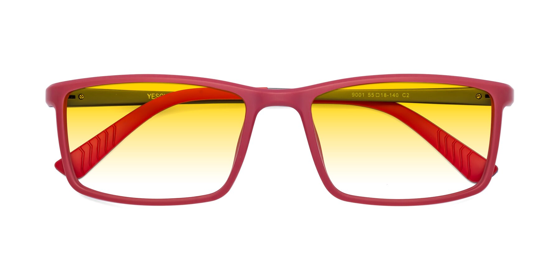 Folded Front of 9001 in Red with Yellow Gradient Lenses