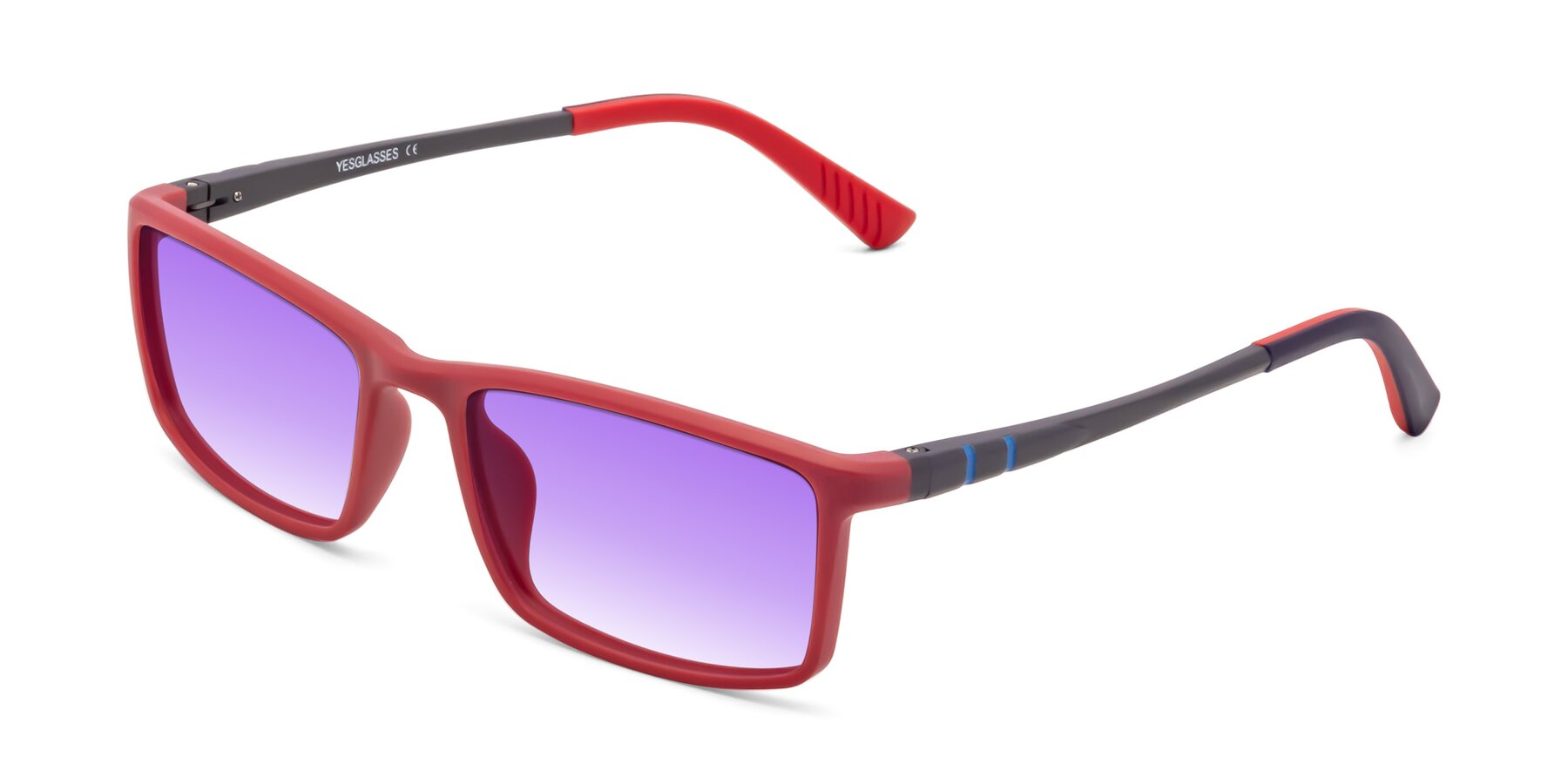 Angle of 9001 in Red with Purple Gradient Lenses