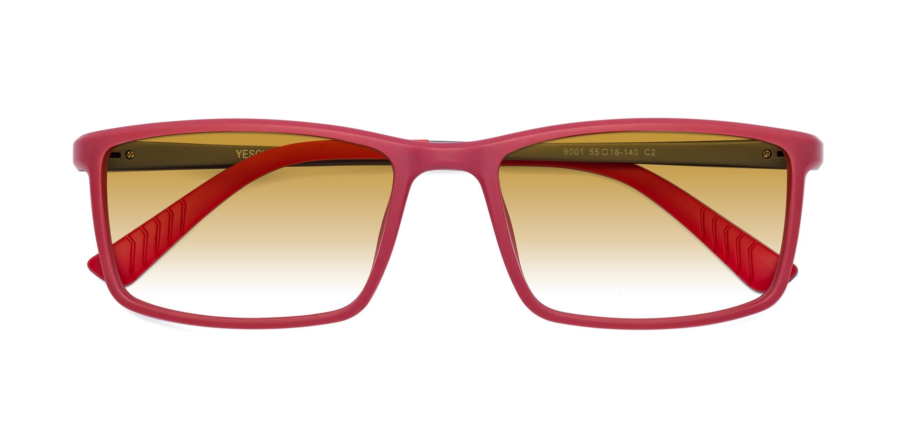 Folded Front of 9001 in Red with Champagne Gradient Lenses