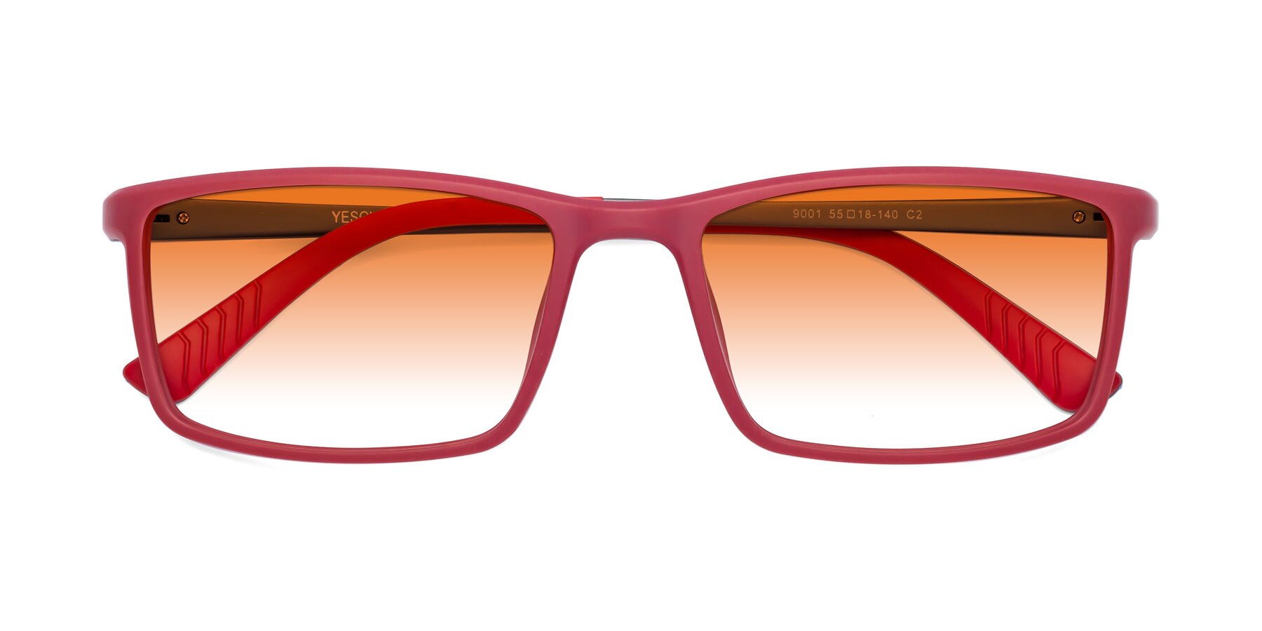 Folded Front of 9001 in Red with Orange Gradient Lenses
