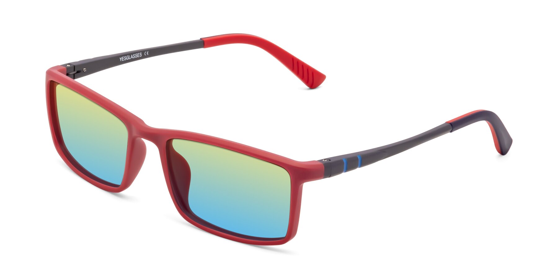 Angle of 9001 in Red with Yellow / Blue Gradient Lenses