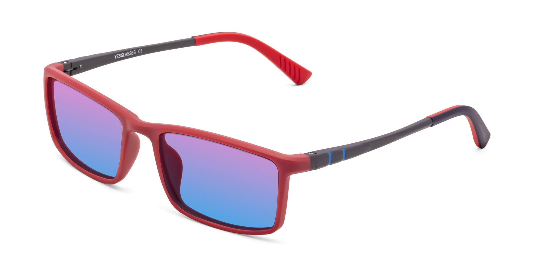 Angle of 9001 in Red with Pink / Blue Gradient Lenses