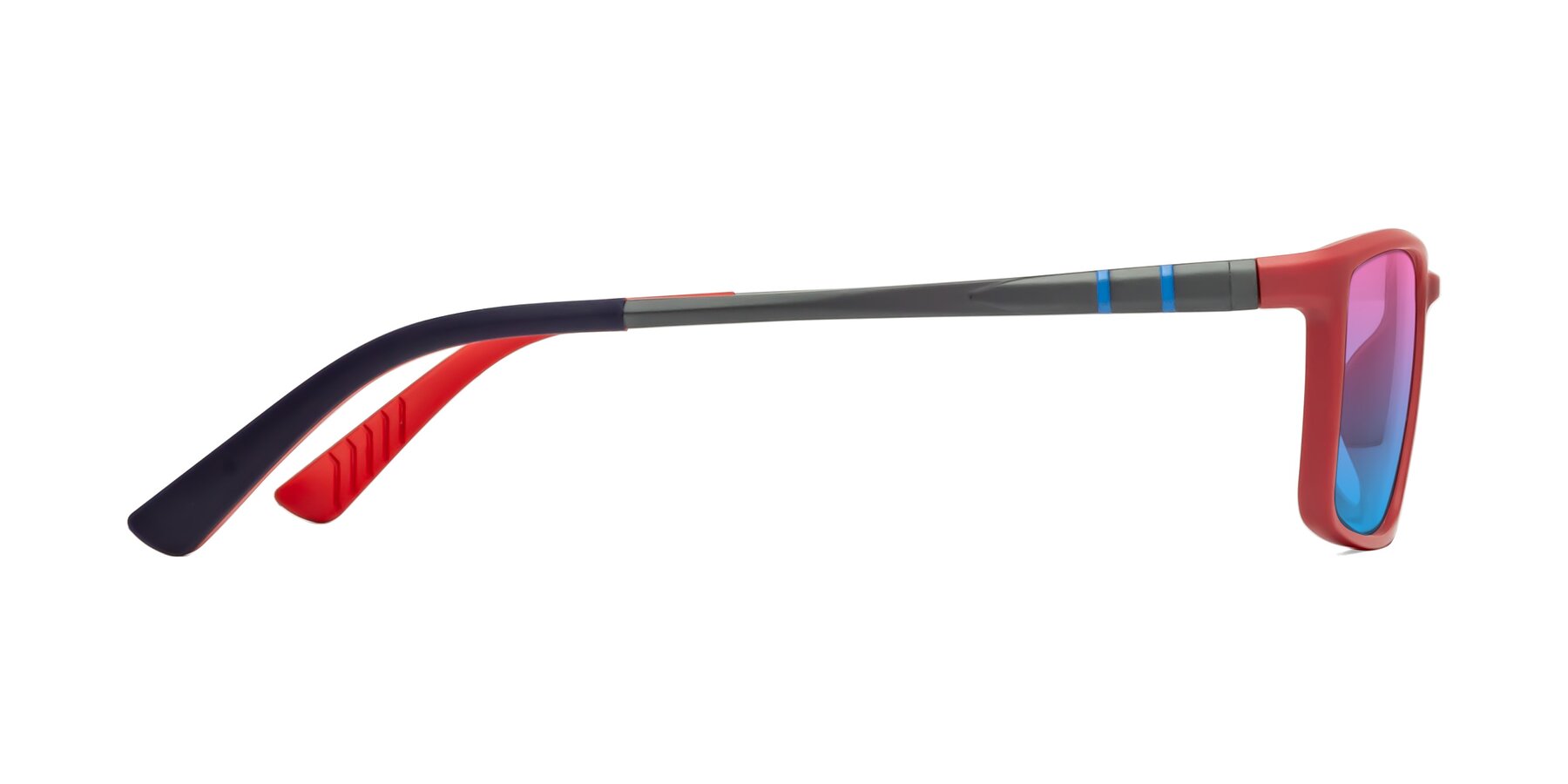 Side of 9001 in Red with Pink / Blue Gradient Lenses