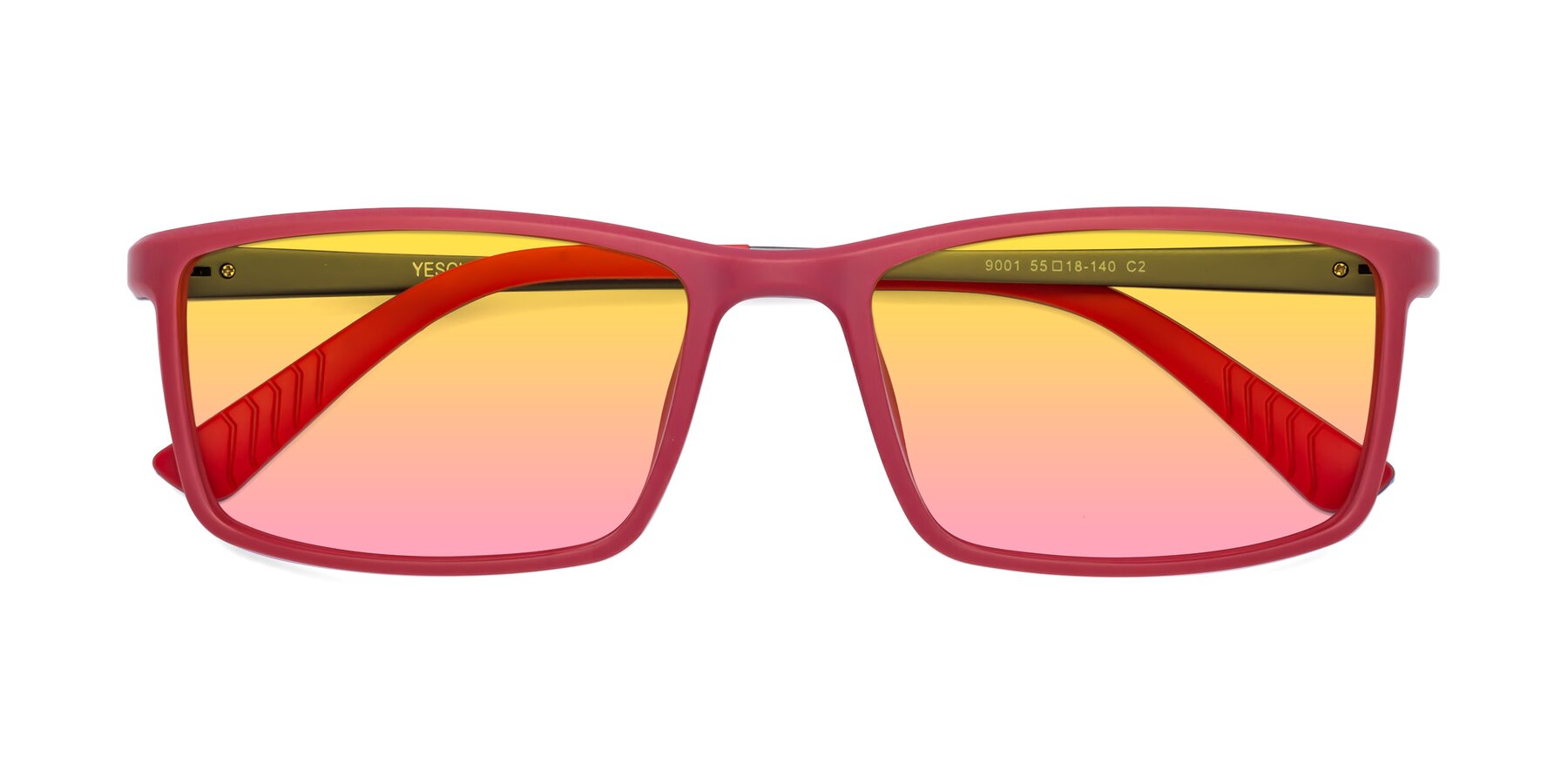 Folded Front of 9001 in Red with Yellow / Pink Gradient Lenses