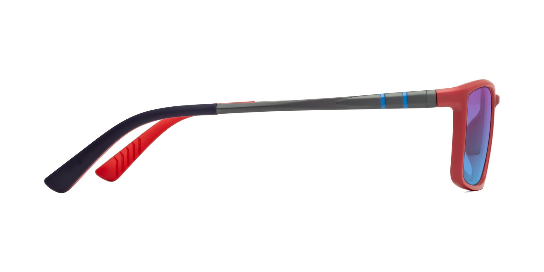 Side of 9001 in Red with Purple / Blue Gradient Lenses