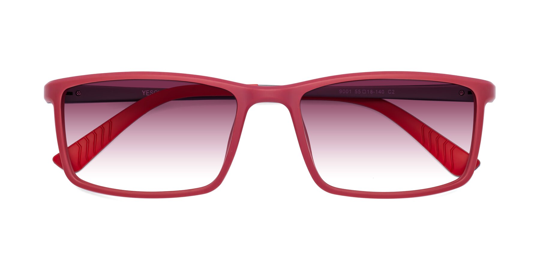 Folded Front of 9001 in Red with Wine Gradient Lenses