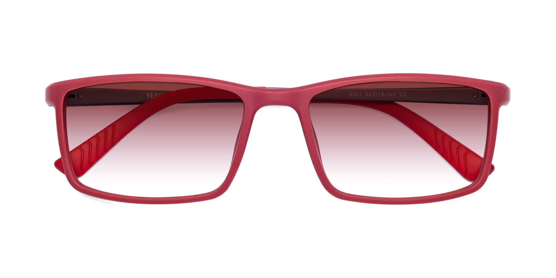 Folded Front of 9001 in Red with Garnet Gradient Lenses