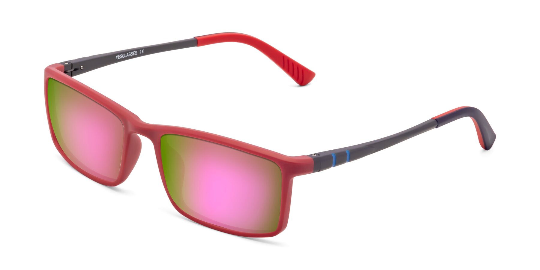 Angle of 9001 in Red with Pink Mirrored Lenses