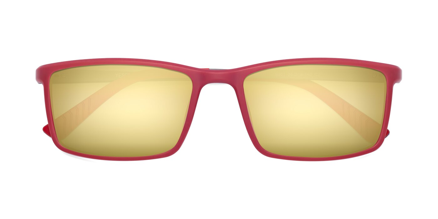 9001 - Red Flash Mirrored Sunglasses