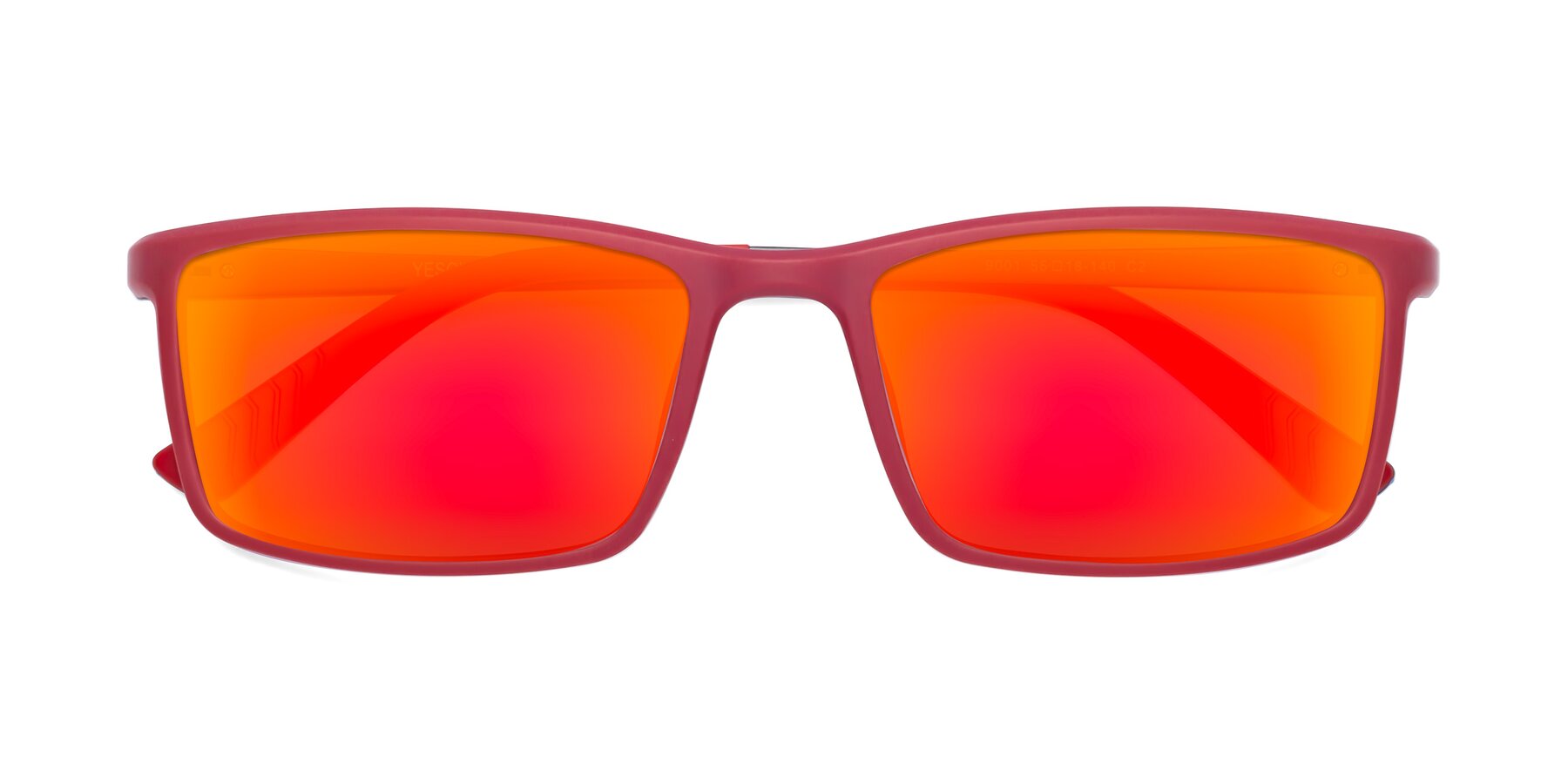 Folded Front of 9001 in Red with Red Gold Mirrored Lenses